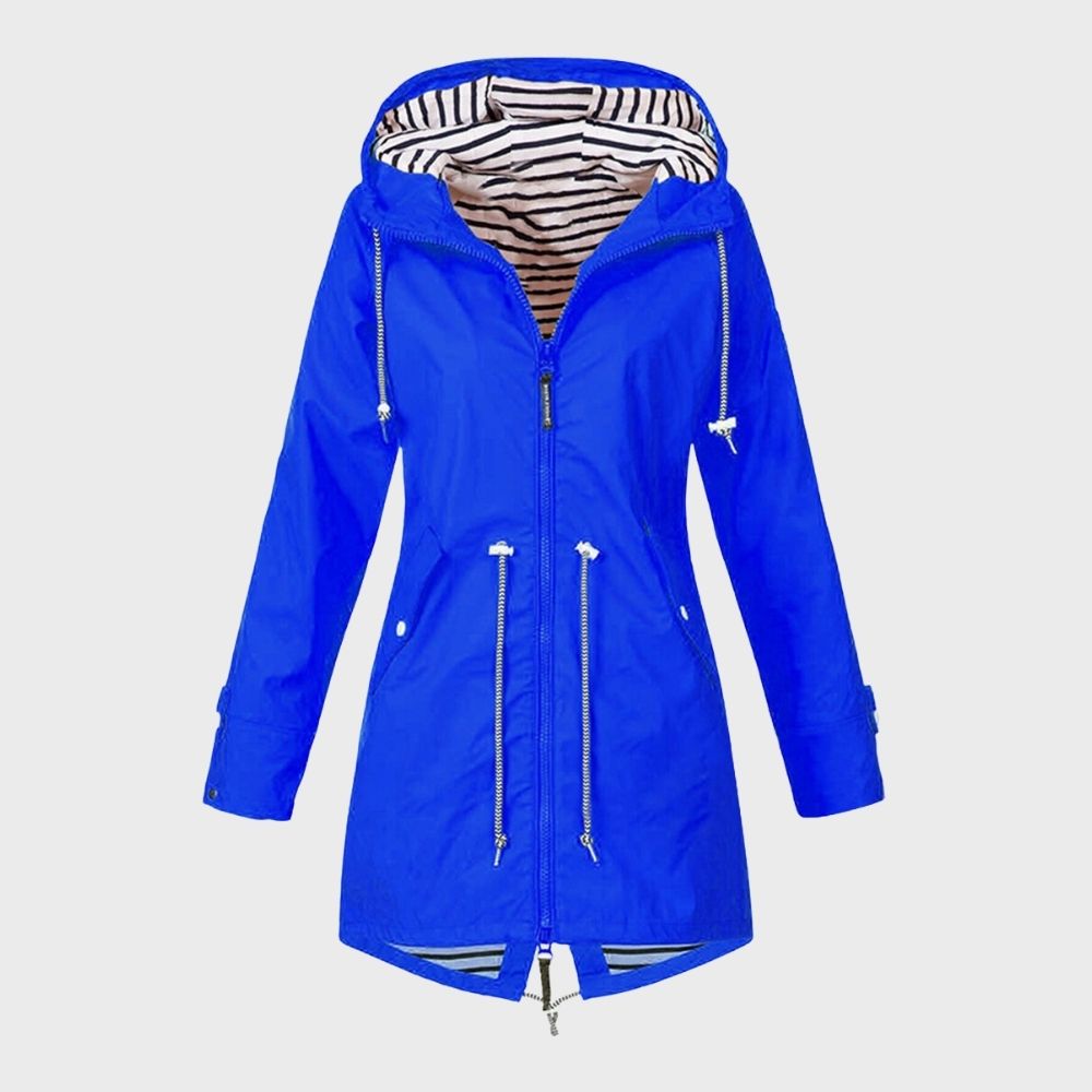 Long Waterproof Raincoat with Hood for Women