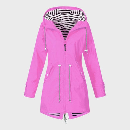 Long Waterproof Raincoat with Hood for Women