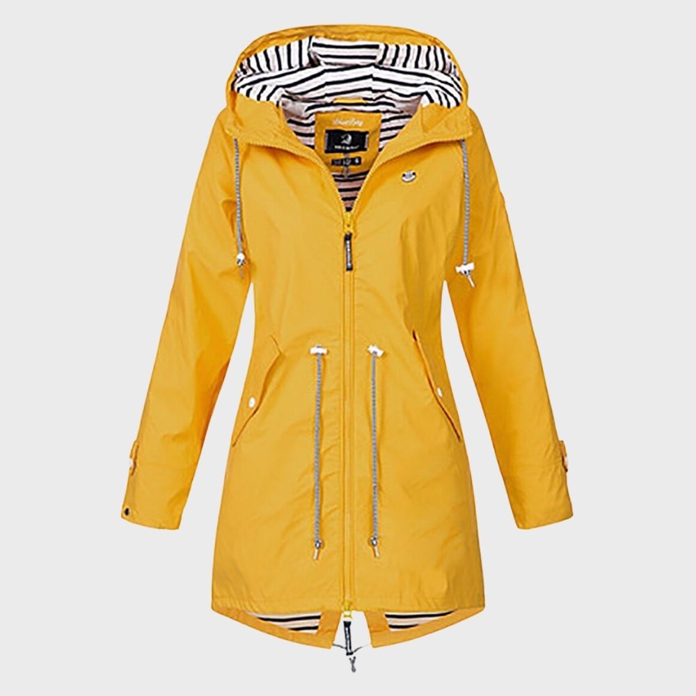 Long Waterproof Raincoat with Hood for Women